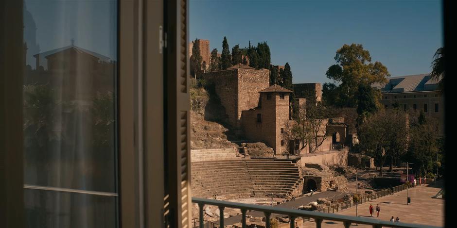 View out of the window of the hotel room near the Vatican.