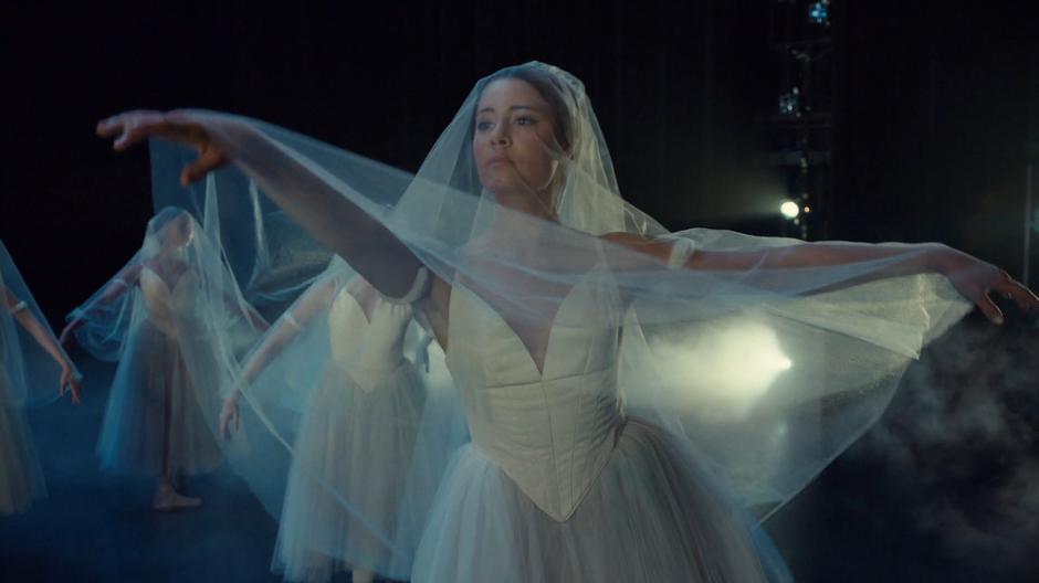 Dancers perform during the ballet recital.