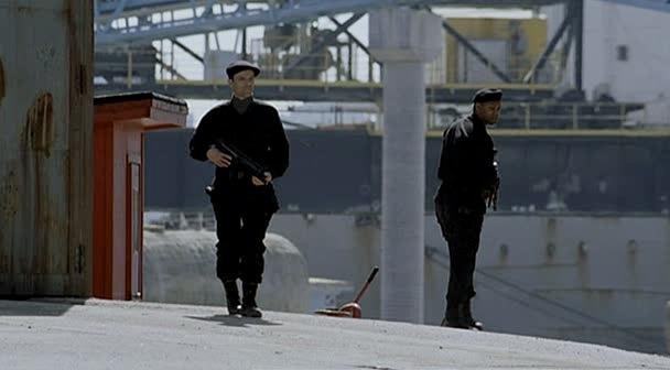 Guards out front of the secret lab.