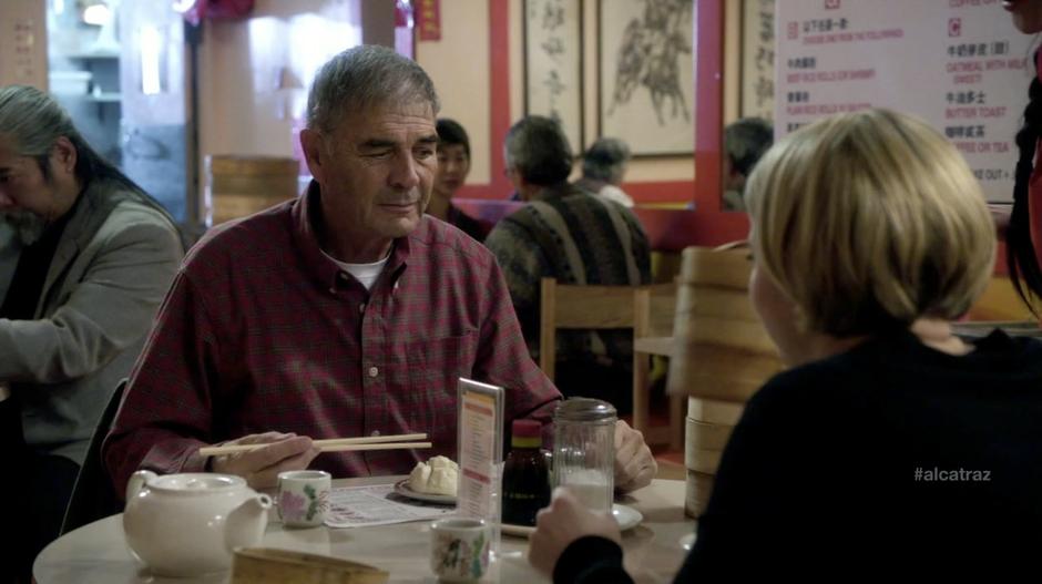 Ray & Rebecca eating dim sum.