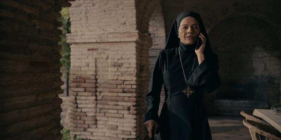 Mother Superion takes a call from Pope Duretti about the conclave.