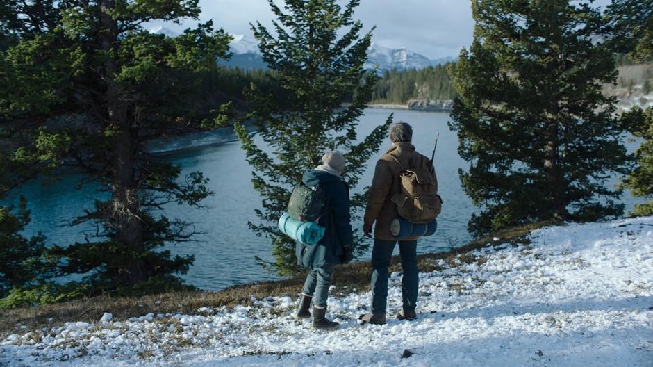 Ellie and Joel look over the dam's reservoid and Ellie wonders if this is in fact the River of Death Marlon & Florence mentioned.