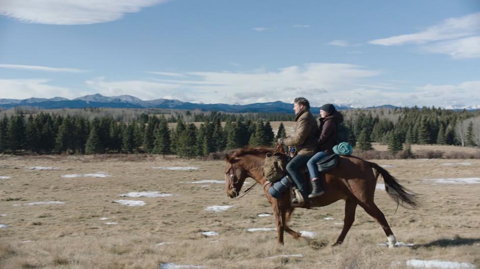 Joel and Ellie ride off past their target.