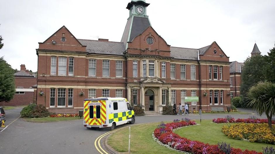 The front of the hospital.