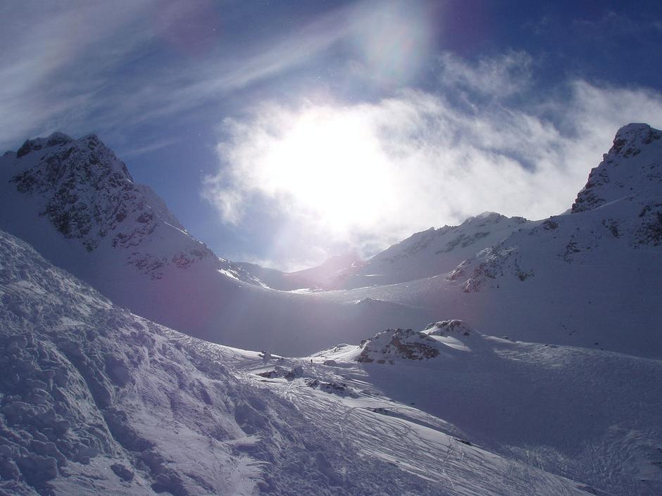 Looking up the Blackcomb Glacier.