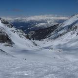 Looking down the Blackcomb Glacier towards the valley.