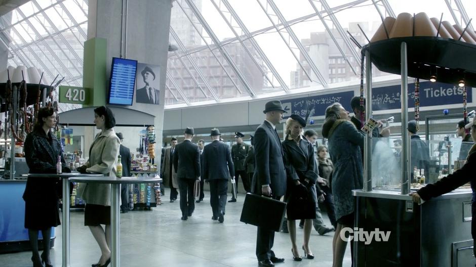 Establishing shot of the transit centre.