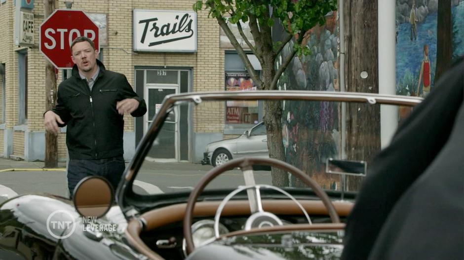 Gabe Erickson admires Nate's car.