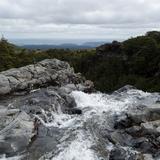 Looking down river over the falls. Ohakune is visible in the distance.