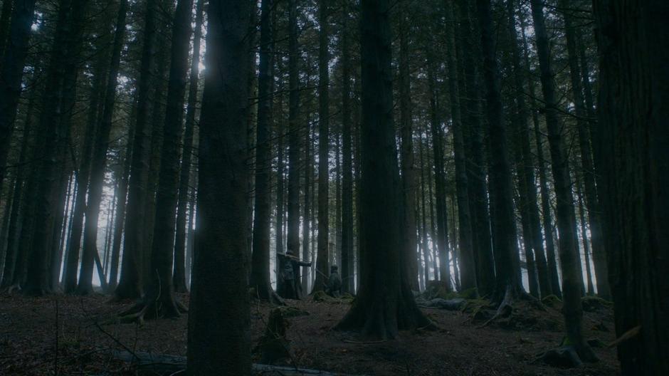 The Bastard of Bolton gets ready to shoot the last of the men chasing Theon.