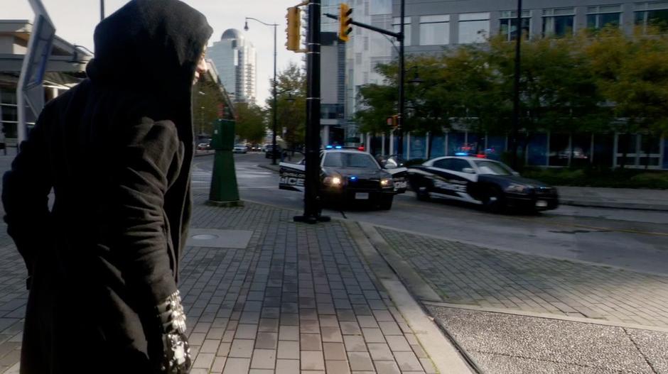 Hartley Rathaway watches the police arrive at his scene of destruction.