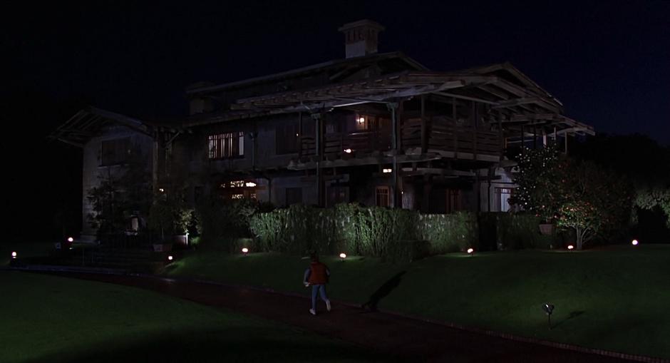 Marty approaches Doc Brown's 1955 house.