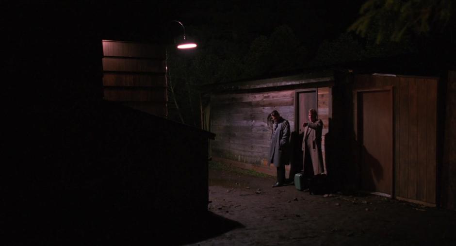 Chet and Sam leave the morgue shed late at night and decide where to head next.