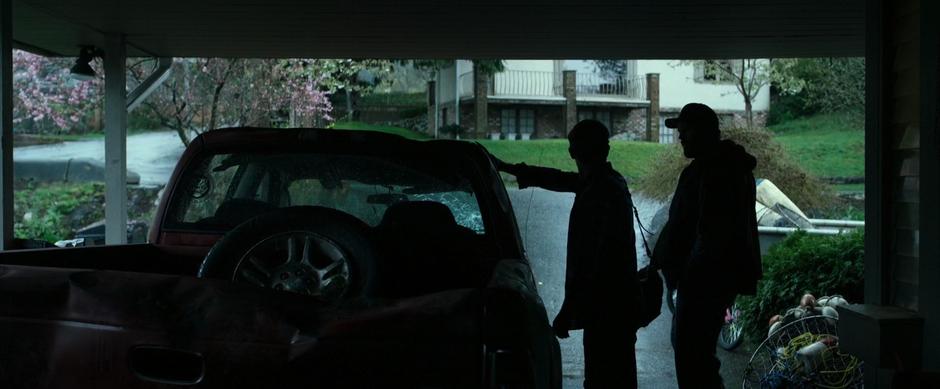 Jason asks his father about why the old ruined truck is sitting in their garage.