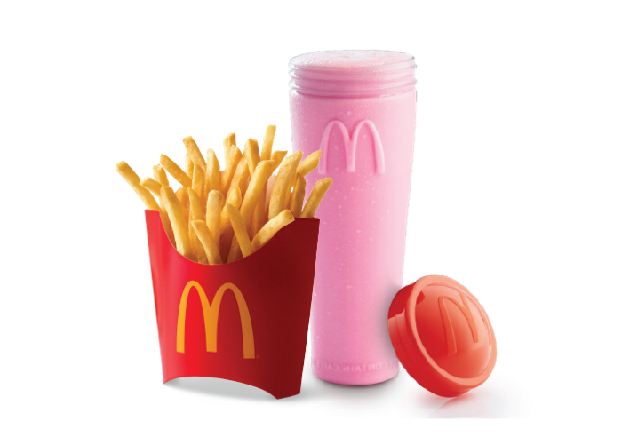 Strawberry Shake + Fries (M)