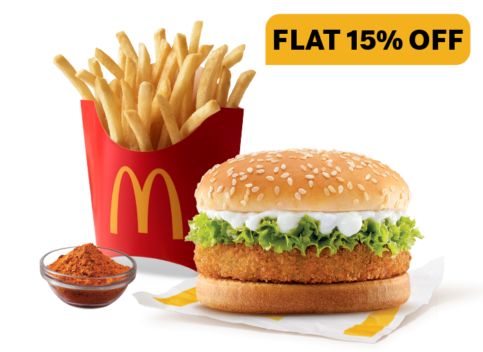 McVeggie Burger + Fries (M) + Piri Piri Mix