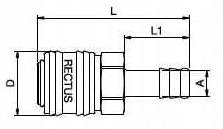 Product: RECTUS 12031 26KA TF08 MPX Szybkozłącze na wąż 8mm