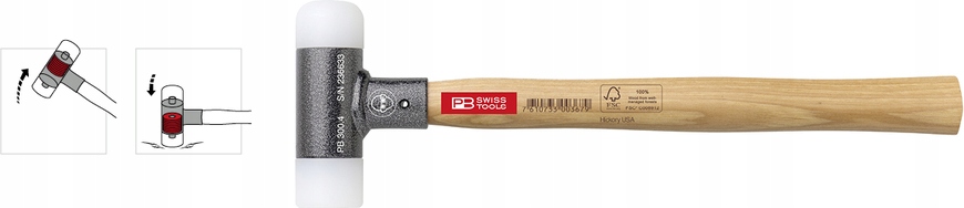 Product: PB SWISS TOOLS PB 300.6 Młotek bezodrzutowy z miękkimi obuchami nylon 50mm