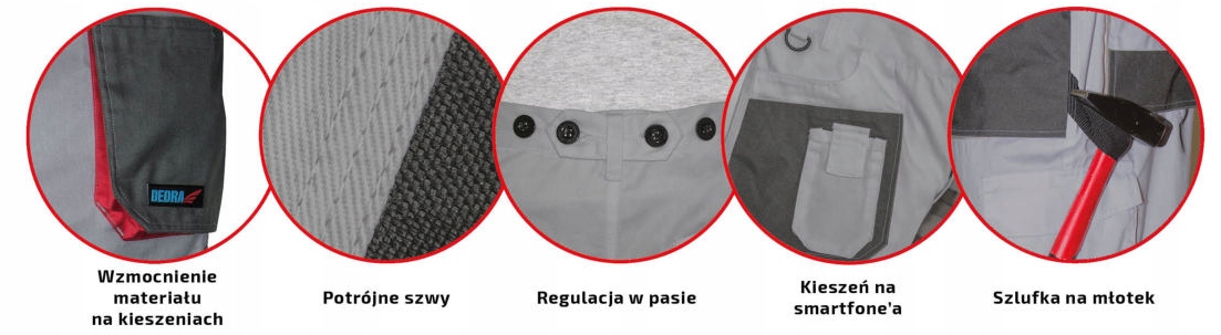 Product: DEDRA BH3ST-L Spodnie szorty robocze COMFORT LINE rozm. L / 52