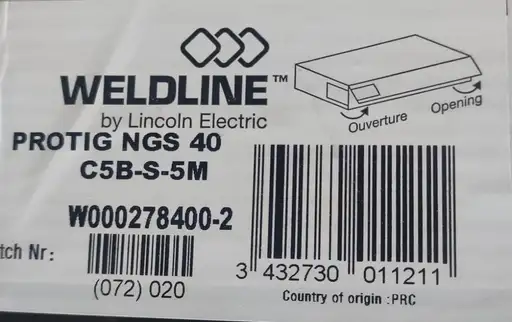 Product: TIG PROTIG NGS 40 5m welding gun Lincoln Electric