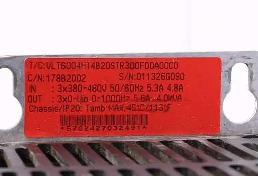 Product: DANFOSS 178B2002 VLT6004HT4B20STR300F00A00C0