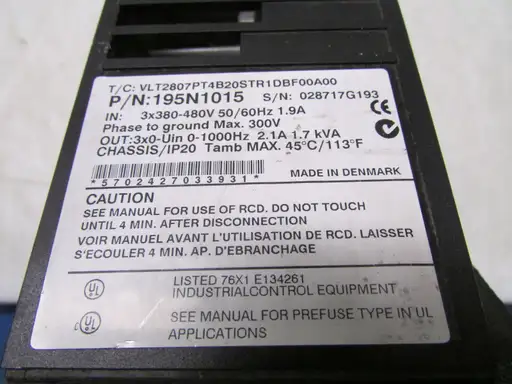 Product: Falownik DANFOSS VLT2807PS4B20STR1DBF00A00 VLT 2800 0,75 kw