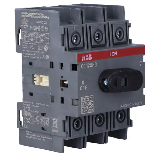 Product: Rozłącznik izolacyjny OT125F3, 125A, 3-biegunowy, bez wałka i rączki