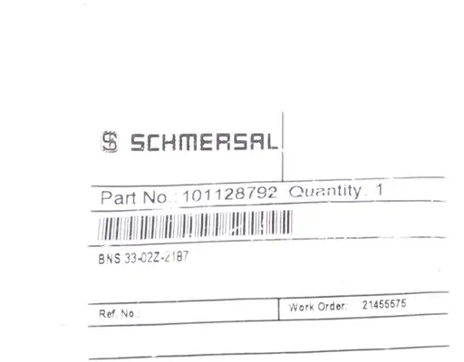 Product: SCHMERSAL 101128792 BNS 33-02Z-2187 ! NEW !