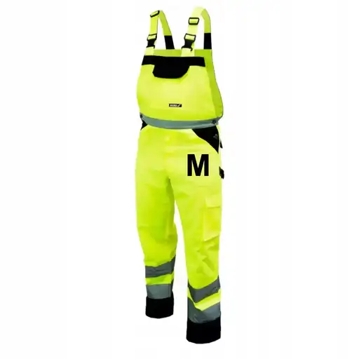 Product: DEDRA BH81SO1-M Spodnie odblaskowe ogrodniczki ŻÓŁTE rozm. M / 50