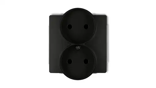 Produkt: DECO Soft Gniazdo podwójne b/u do ramki czarny mat 12DGPRSO-2p