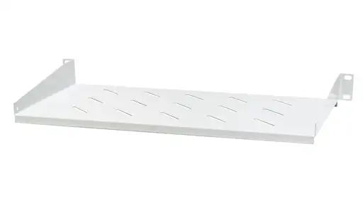 Product: półka stała 19, 1U, o gł. 250 mm., mocowana z przodu RAL 7044 szary, E...