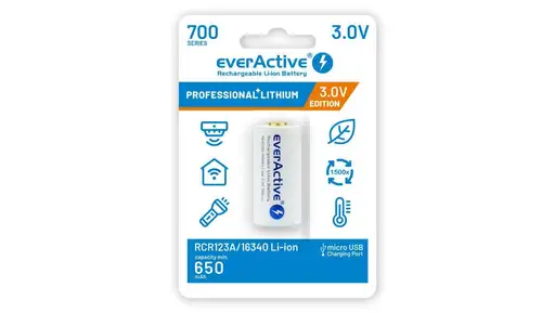 Produkt: Akumulator Li-Ion 16340 3V 700mAh micro USB z zabezpieczeniem