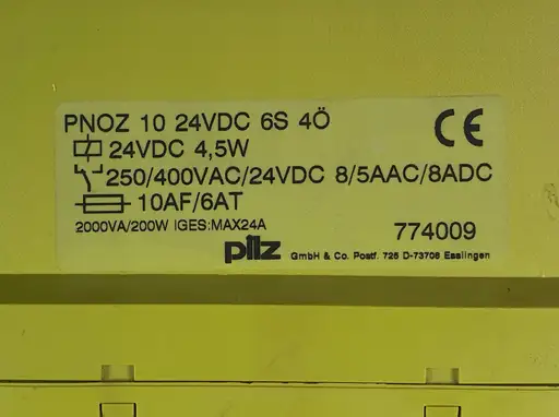 Produkt: PILZ PNOZ 10 24VDC 6S 4O 774009