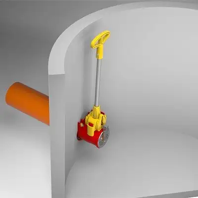 Produkt: Zasuwa burzowa PP dn 160mm do studni betonowych typ 0, z wyjmowaną klapą, u