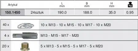 Product: KS TOOLS 150.1450 Zestaw do naprawy gwintu miski