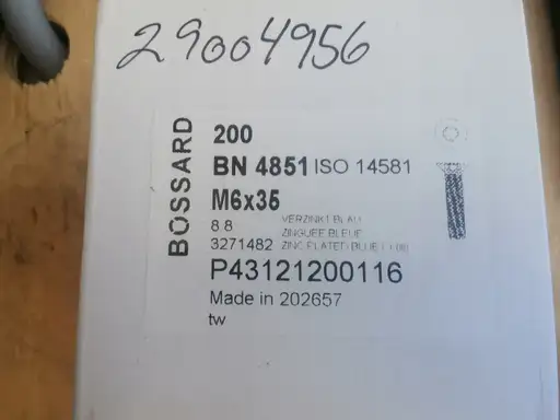 Product: Śruba Bossard z łbem stożkowym TORX M6x35 8.8 ISO 14581