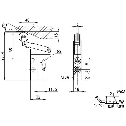 Product: 338-965 Zawór sterowany mechanicznie, Camozzi