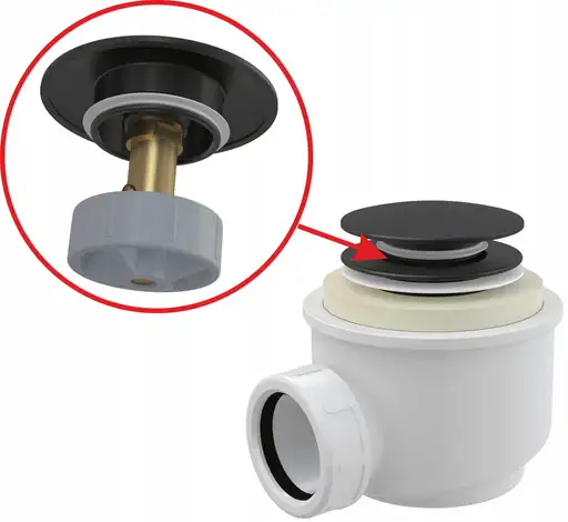 Produkt: Syfon brodzikowy Clik-Clak, czarny mat