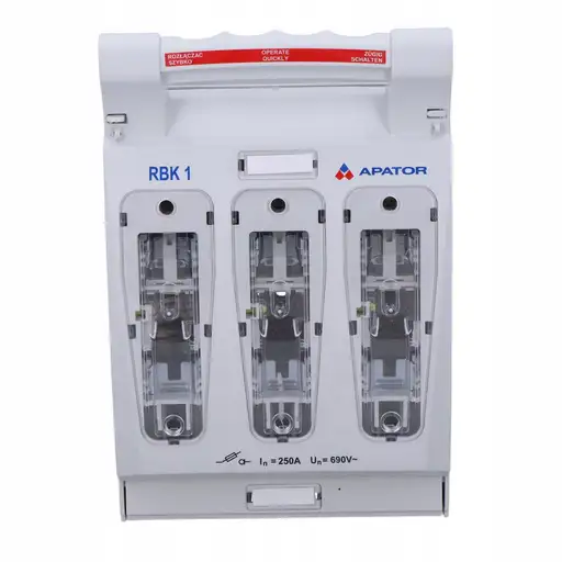 Product: Rozłącznik izolacyjny bezpiecznikowy, Montaż tablicowy, zaciski kablowe: mo