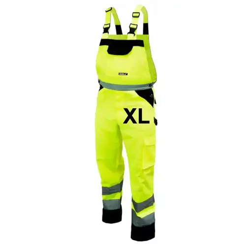 Product: DEDRA BH81SO1-XL Spodnie odblaskowe ogrodniczki ŻÓŁTE rozm. XL / 56