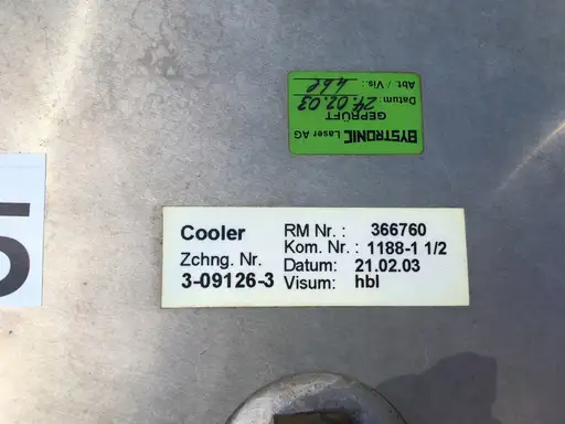 Product: Bystronic HEAT EXCHANGER Steel K.O Cooler 366760