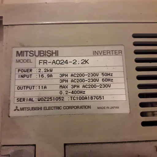 Product: FALOWNIK MITSUBISHI FR-A024-2.2K FR A024 2.2K 2,2kW 11A 0,2-400Hz