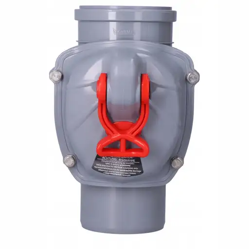 Produkt: Zasuwa burzowa PP-HT dn110 do montażu w pionie typ1, sanitarna do kanalizac