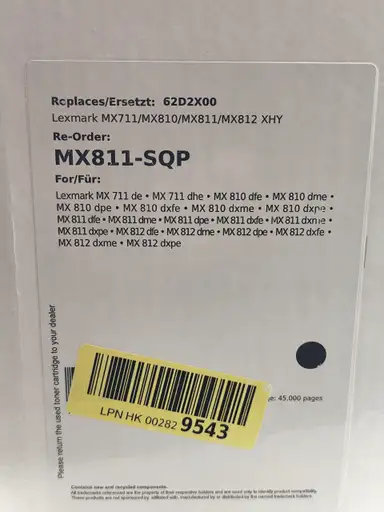 Produkt: Toner L622X zamiennik Lexmark 62D2X00 Black