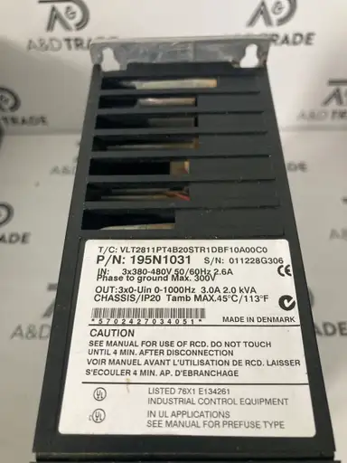 Product: Danfoss VLT 2800, 195N1031, VLT2811PT4B20STR1DBF10A00C0