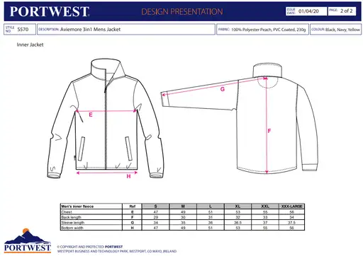 Product: kurtka zimowa wysoce Wodoodporna wiatroszczelna kurtka 3w1 odpinany polar M PORTWEST 
