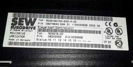 Product: Falownik SEW MDX61B0150-503-4-00 08279640 MDX60A0150-503-4-00 08227136 15kW