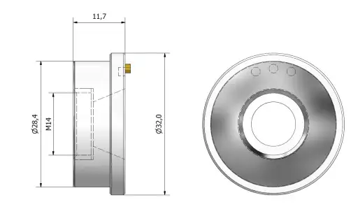 Product: M14 ceramic connector