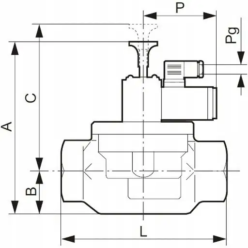 Produkt: Zawór grzybkowy ZB-40 zawór grzybkowy, gwint 1 1/2", cewka 12V