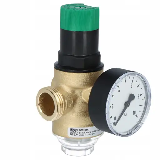 Product: Regulator ciśnienia, ze śrubunkami, 3/4 cala, z manometrem 0-10 bar